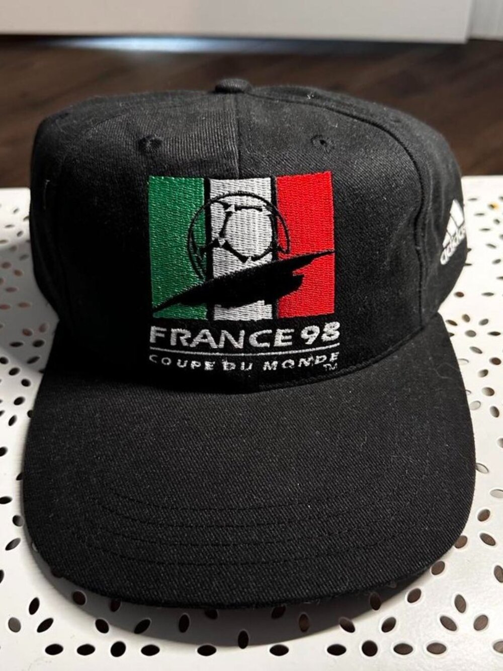 ADIDAS BLACK ITALY FRANCE WORLD CUP 98 CAP